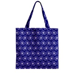 Gerbera Daisy Vector Tile Pattern Zipper Grocery Tote Bag by GardenOfOphir