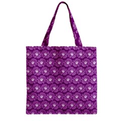 Gerbera Daisy Vector Tile Pattern Zipper Grocery Tote Bag