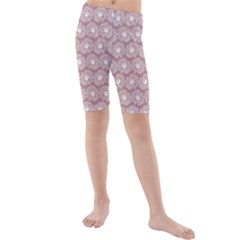 Gerbera Daisy Vector Tile Pattern Kids  Mid Length Swim Shorts