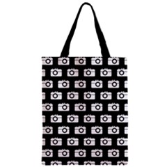 Modern Chic Vector Camera Illustration Pattern Zipper Classic Tote Bag by GardenOfOphir