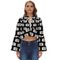 Modern Chic Vector Camera Illustration Pattern Boho Long Bell Sleeve Top View1