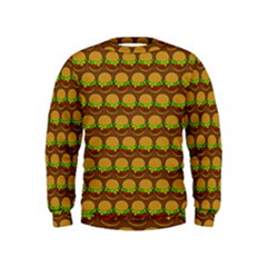 Burger Snadwich Food Tile Pattern Kids  Sweatshirt