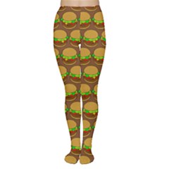 Burger Snadwich Food Tile Pattern Tights