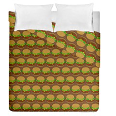 Burger Snadwich Food Tile Pattern Duvet Cover Double Side (Queen Size)