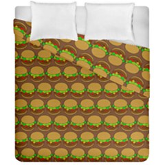 Burger Snadwich Food Tile Pattern Duvet Cover Double Side (California King Size)