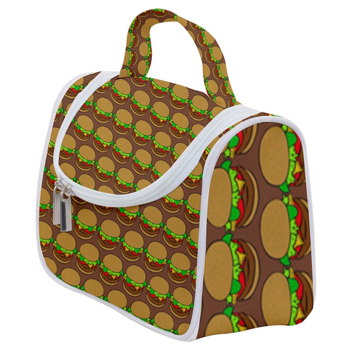 Burger Snadwich Food Tile Pattern Satchel Handbag