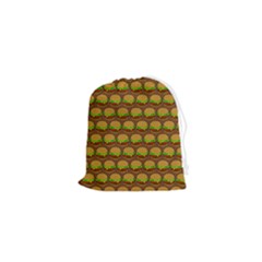 Burger Snadwich Food Tile Pattern Drawstring Pouch (xs) by GardenOfOphir