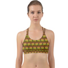 Burger Snadwich Food Tile Pattern Back Web Sports Bra