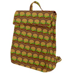 Burger Snadwich Food Tile Pattern Flap Top Backpack by GardenOfOphir