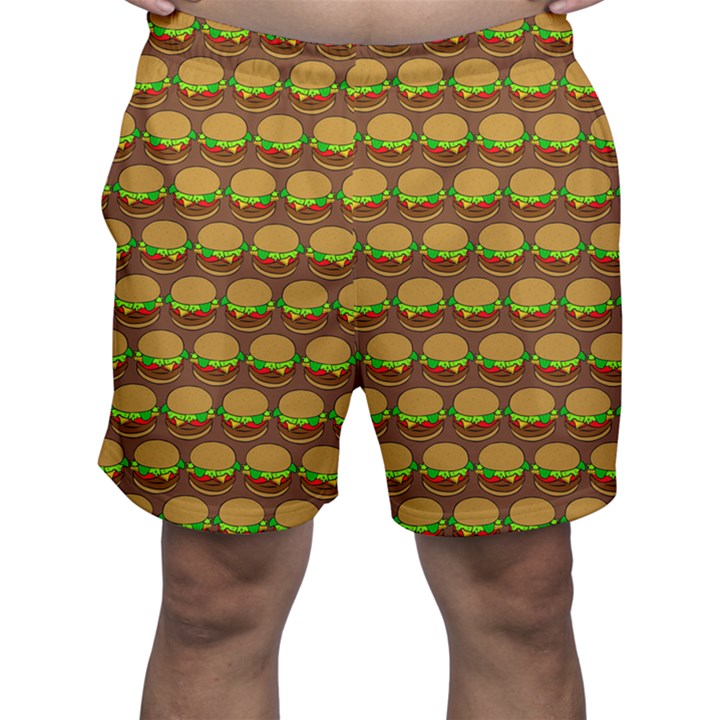 Burger Snadwich Food Tile Pattern Men s Shorts