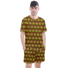 Burger Snadwich Food Tile Pattern Men s Mesh Tee and Shorts Set