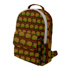 Burger Snadwich Food Tile Pattern Flap Pocket Backpack (Large)