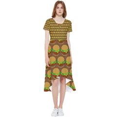 Burger Snadwich Food Tile Pattern High Low Boho Dress