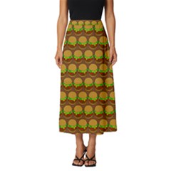 Burger Snadwich Food Tile Pattern Classic Midi Chiffon Skirt