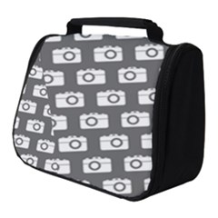 Modern Chic Vector Camera Illustration Pattern Full Print Travel Pouch (small)