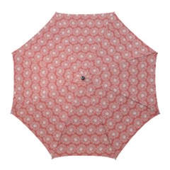 Coral Pink Gerbera Daisy Vector Tile Pattern Golf Umbrellas by GardenOfOphir