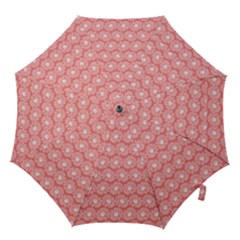 Coral Pink Gerbera Daisy Vector Tile Pattern Hook Handle Umbrellas (medium) by GardenOfOphir
