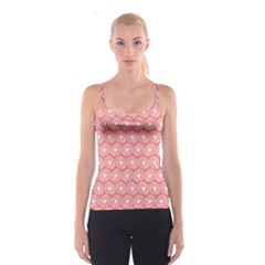 Coral Pink Gerbera Daisy Vector Tile Pattern Spaghetti Strap Top