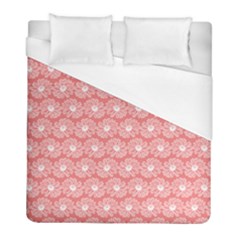 Coral Pink Gerbera Daisy Vector Tile Pattern Duvet Cover (Full/ Double Size)
