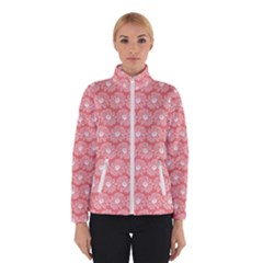 Coral Pink Gerbera Daisy Vector Tile Pattern Women s Bomber Jacket