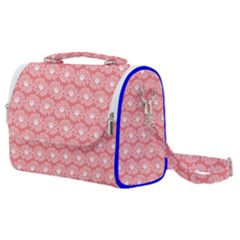 Coral Pink Gerbera Daisy Vector Tile Pattern Satchel Shoulder Bag