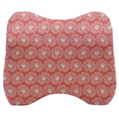 Coral Pink Gerbera Daisy Vector Tile Pattern Velour Head Support Cushion