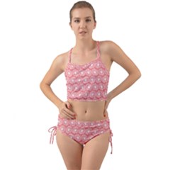 Coral Pink Gerbera Daisy Vector Tile Pattern Mini Tank Bikini Set