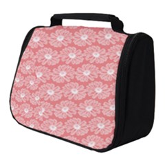 Coral Pink Gerbera Daisy Vector Tile Pattern Full Print Travel Pouch (small)