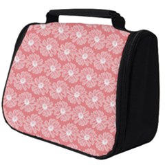 Coral Pink Gerbera Daisy Vector Tile Pattern Full Print Travel Pouch (Big)