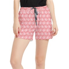 Coral Pink Gerbera Daisy Vector Tile Pattern Women s Runner Shorts