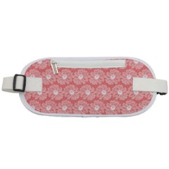 Coral Pink Gerbera Daisy Vector Tile Pattern Rounded Waist Pouch