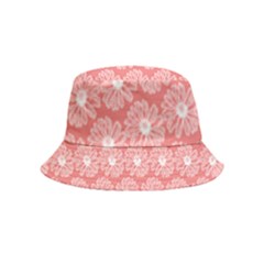 Coral Pink Gerbera Daisy Vector Tile Pattern Bucket Hat (Kids)