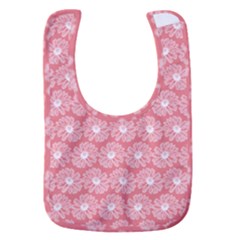 Coral Pink Gerbera Daisy Vector Tile Pattern Baby Bib by GardenOfOphir