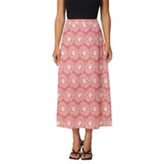 Coral Pink Gerbera Daisy Vector Tile Pattern Classic Midi Chiffon Skirt