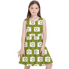 Modern Chic Vector Camera Illustration Pattern Kids  Skater Dress by GardenOfOphir