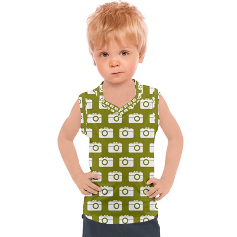 Modern Chic Vector Camera Illustration Pattern Kids  Sport Tank Top by GardenOfOphir