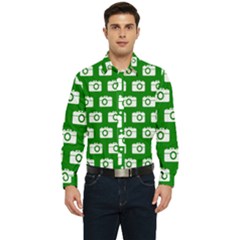 Modern Chic Vector Camera Illustration Pattern Men s Long Sleeve  Shirt