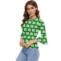 Modern Chic Vector Camera Illustration Pattern Bell Sleeve Top View2