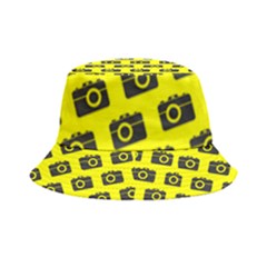 Modern Chic Vector Camera Illustration Pattern Inside Out Bucket Hat by GardenOfOphir