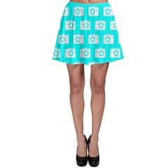 Modern Chic Vector Camera Illustration Pattern Skater Skirt by GardenOfOphir