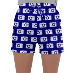 Modern Chic Vector Camera Illustration Pattern Sleepwear Shorts by GardenOfOphir