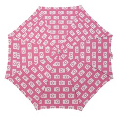 Pink Modern Chic Vector Camera Illustration Pattern Straight Umbrellas
