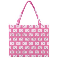 Pink Modern Chic Vector Camera Illustration Pattern Mini Tote Bag by GardenOfOphir