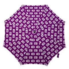 Modern Chic Vector Camera Illustration Pattern Hook Handle Umbrellas (large) by GardenOfOphir