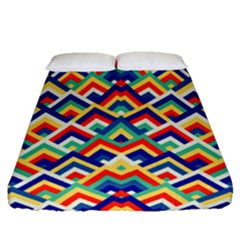 Trendy Chic Modern Chevron Pattern Fitted Sheet (queen Size) by GardenOfOphir