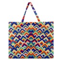 Trendy Chic Modern Chevron Pattern Zipper Large Tote Bag View1