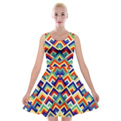 Trendy Chic Modern Chevron Pattern Velvet Skater Dress by GardenOfOphir