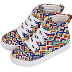 Trendy Chic Modern Chevron Pattern Kids  Hi-top Skate Sneakers by GardenOfOphir