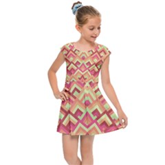 Trendy Chic Modern Chevron Pattern Kids  Cap Sleeve Dress by GardenOfOphir