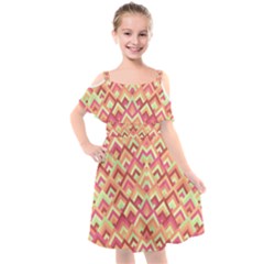 Trendy Chic Modern Chevron Pattern Kids  Cut Out Shoulders Chiffon Dress by GardenOfOphir